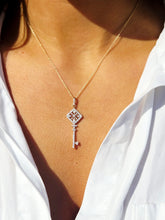 Load image into Gallery viewer, Diamond Key Necklace - 14K Yellow Gold