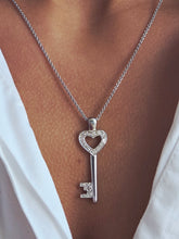 Load image into Gallery viewer, Diamond Key To My Heart Pendant &amp; Chain - 14K White Gold
