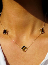 Load image into Gallery viewer, Tiger's Eye Station Clover Necklace - Gold Plated
