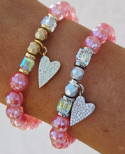 Load image into Gallery viewer, "Love You Always" Heart on Mystic Rose Pink Bracelet - Marie's Stash 2026 Valentine's Exclusive