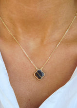 Load image into Gallery viewer, Brown Tiger's Eye Clover Necklace - Gold Plated Sterling Silver