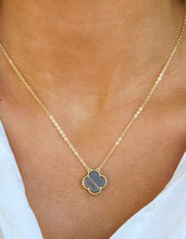 Load image into Gallery viewer, Brown Tiger's Eye Clover Necklace - Gold Plated Sterling Silver