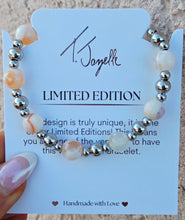 Load image into Gallery viewer, White Natural Agate Silver Day By Day Beaded Bracelet - TJazelle x Marie
