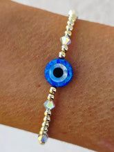 Load image into Gallery viewer, "Opal Evil Eye" with AB Accents Beaded Bracelet - Our Whole Heart