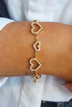 Load image into Gallery viewer, Diamond Heart Bracelet - 14K Yellow Gold
