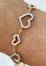 Load image into Gallery viewer, Diamond Heart Bracelet - 14K Yellow Gold