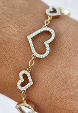 Load image into Gallery viewer, Diamond Heart Bracelet - 14K Yellow Gold