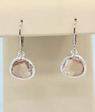 Load image into Gallery viewer, Peach - Mini Teardrop Gemstone Leverback Earring