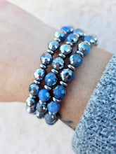 Load image into Gallery viewer, Silver Dipped Sky Blue Agate &amp; Silver Empowered Elegance Beaded Bracelet - TJazelle