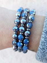 Load image into Gallery viewer, Silver Dipped Sky Blue Agate &amp; Silver Empowered Elegance Beaded Bracelet - TJazelle