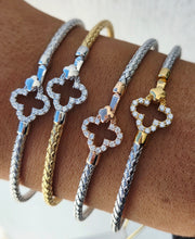 Load image into Gallery viewer, Lucky Clover Italian Hook Bangle Bracelet