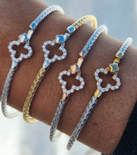 Load image into Gallery viewer, Lucky Clover Italian Hook Bangle Bracelet