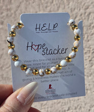 Load image into Gallery viewer, White Shell &amp; Gold Filled Hope Stacker - TJazelle HELP Bracelet