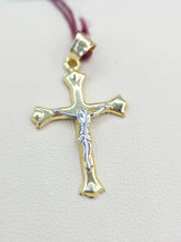 Load image into Gallery viewer, Two Tone Crucifix Cross Pendant - 14K Gold