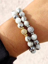 Load image into Gallery viewer, "Glow Getter" Silver Dipped Moonstone Beaded Bracelet - TJazelle x Marie's Exclusive
