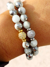 Load image into Gallery viewer, "Glow Getter" Silver Dipped Moonstone Beaded Bracelet - TJazelle x Marie's Exclusive