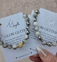 Load image into Gallery viewer, "Glow Getter" Silver Dipped Moonstone Beaded Bracelet - TJazelle x Marie's Exclusive