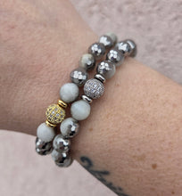 Load image into Gallery viewer, "Glow Getter" Silver Dipped Moonstone Beaded Bracelet - TJazelle x Marie's Exclusive