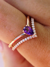 Load image into Gallery viewer, Amethyst &amp; Diamond Tiara Shaped Ring - 14K Rose Gold - Marie's Custom Design