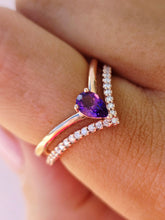 Load image into Gallery viewer, Amethyst &amp; Diamond Tiara Shaped Ring - 14K Rose Gold - Marie's Custom Design