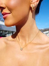 Load image into Gallery viewer, Yellow CZ with Halo Solitaire Necklace - Gold Plated Sterling Silver