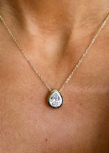 Load image into Gallery viewer, CZ Pear Necklace - Gold Plated Sterling Silver