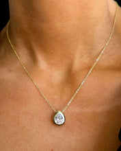 Load image into Gallery viewer, CZ Pear Necklace - Gold Plated Sterling Silver