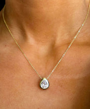 Load image into Gallery viewer, CZ Pear Necklace - Gold Plated Sterling Silver