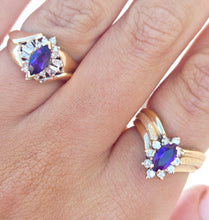 Load image into Gallery viewer, Amethyst and Diamond Ring - 14k Yellow Gold - Estate Piece