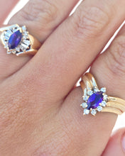 Load image into Gallery viewer, Amethyst and Diamond Ring - 14k Yellow Gold - Estate Piece