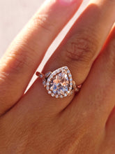 Load image into Gallery viewer, Pear Shaped Morganite and Diamond Ring - 14K Rose Gold