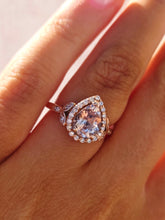 Load image into Gallery viewer, Pear Shaped Morganite and Diamond Ring - 14K Rose Gold