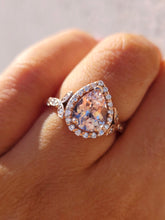 Load image into Gallery viewer, Pear Shaped Morganite and Diamond Ring - 14K Rose Gold