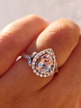Load image into Gallery viewer, Pear Shaped Morganite and Diamond Ring - 14K Rose Gold