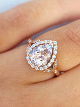 Load image into Gallery viewer, Pear Shaped Morganite and Diamond Ring - 14K Rose Gold