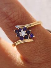 Load image into Gallery viewer, Amethyst &amp; Diamond By Pass Ring - 14K Gold