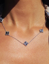 Load image into Gallery viewer, Shiny Silver Clover Station Necklace - Sterling Silver