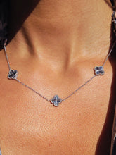 Load image into Gallery viewer, Shiny Silver Clover Station Necklace - Sterling Silver