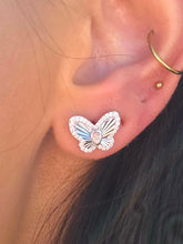 Load image into Gallery viewer, Butterfly Fluted Earrings - Sterling Silver
