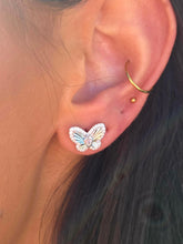 Load image into Gallery viewer, Butterfly Fluted Earrings - Sterling Silver