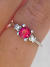 Load image into Gallery viewer, Created Ruby &amp; Diamond Band - 14K White Gold