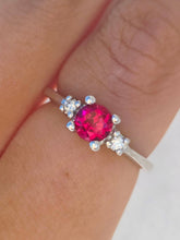 Load image into Gallery viewer, Created Ruby &amp; Diamond Band - 14K White Gold