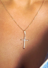 Load image into Gallery viewer, Plain Gold Cross &amp; Chain - 14K Yellow Gold
