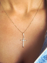 Load image into Gallery viewer, Plain Gold Cross &amp; Chain - 14K Yellow Gold