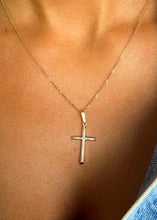 Load image into Gallery viewer, Plain Gold Cross &amp; Chain - 14K Yellow Gold