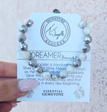 Load image into Gallery viewer, Silver Dipped Moonstone "Dreamer" Stacker - TJazelle