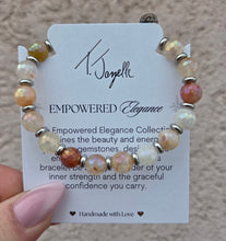 Load image into Gallery viewer, Strawberry Quartz &amp; Silver Empowered Elegance Beaded Bracelet - TJazelle