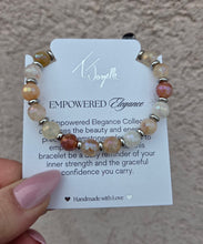 Load image into Gallery viewer, Strawberry Quartz &amp; Silver Empowered Elegance Beaded Bracelet - TJazelle