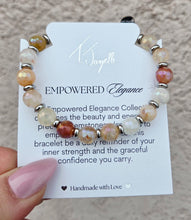 Load image into Gallery viewer, Strawberry Quartz &amp; Silver Empowered Elegance Beaded Bracelet - TJazelle