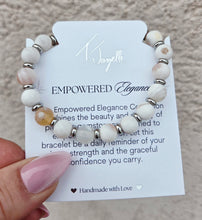 Load image into Gallery viewer, White Natural Agate &amp; Silver Empowered Elegance Beaded Bracelet - TJazelle